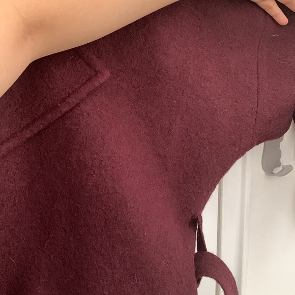 Marciano (Guess) Women’s oversized maroon wool blend tie-waist coat in XS - Picture 8 of 8